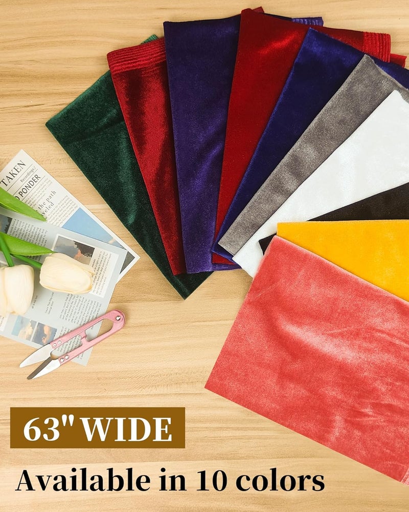 HOTGODEN Stretch Velvet Fabric by The Yard: Wine 63" Wide 1 Yards 95% Polyester 5% Spandex Velvet Fabric for DIY Sewing, Upholstery, Apparel, Costume, Craft - Image 3